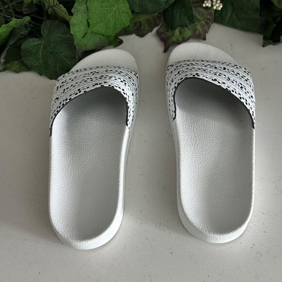 Adidas Mens Slide Sandals With Black & White Polka Dot Straps Size 8 - Picture 7 of 7